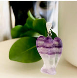 The Stone of Mental Clarity - Fluorite Protection Angel Pendant