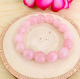 "LOVE, EMOTIONAL HEALING, STRESS RELIEF, UNITY"  - Rose Quartz Tumbled Stone Bracelet