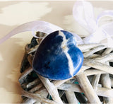 Stone of Logic, Efficiency and Mindfulness - Small Sodalite Meditation Heart
