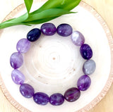 “PROTECTION, TRANQUILITY, CONTENTMENT” - Amethyst Tumbled Stone Bracelet