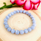 "RESTORE BALANCE & PEACE" - Chalcedony 8mm Beaded Bracelet