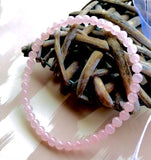"LOVE, EMOTIONAL HEALING, STRESS RELIEF, UNITY" - Rose Quartz 4mm Beaded Bracelet