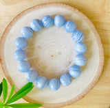 "RESTORE BALANCE & PEACE" - Chalcedony 12mm Beaded Bracelet