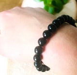 "THE STONE OF PROTECTION AND GROUNDING" - Black Onyx 8mm Beaded Bracelet