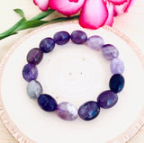 “PROTECTION, TRANQUILITY, CONTENTMENT” - Amethyst Tumbled Stone Bracelet