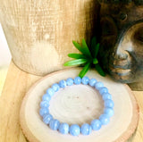 "RESTORE BALANCE & PEACE" - Chalcedony 12mm Beaded Bracelet