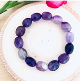 “PROTECTION, TRANQUILITY, CONTENTMENT” - Amethyst Tumbled Stone Bracelet