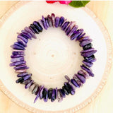 "NEW POSSIBILITIES IN OLD SITUATIONS" - Charoite Chip Gemstone Bracelet