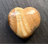 Strength, Security, Courage to Speak Out - Brown Jasper Meditation Heart