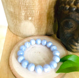 "RESTORE BALANCE & PEACE" - Chalcedony 12mm Beaded Bracelet