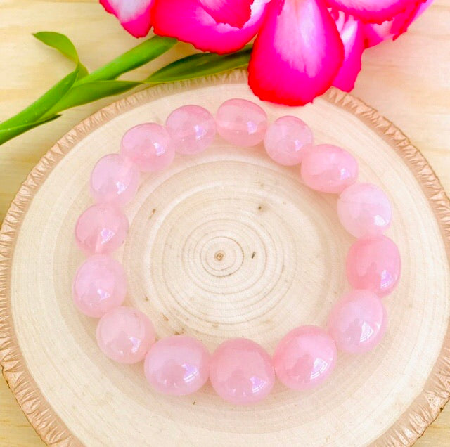 Rose Quartz Healing Crystal & Sandalwood Beads Bracelet – Moana