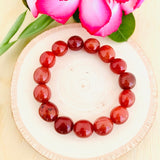 “CREATIVITY, COURAGE, SEXUALITY” - Red Carnelian Tumbled Stone Bracelet