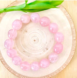 "LOVE, EMOTIONAL HEALING, STRESS RELIEF, UNITY"  - Rose Quartz Tumbled Stone Bracelet