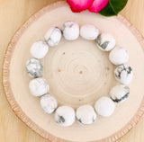 “THE STONE OF PATIENCE” - Howlite Tumbled Stone Bracelet