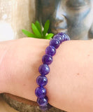 “PROTECTION, TRANQUILITY, CONTENTMENT”- Amethyst 8mm Beaded Bracelet