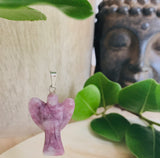 The Stone of Transition - Lepidolite Protection Angel Pendant