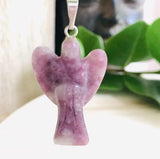 The Stone of Transition - Lepidolite Protection Angel Pendant