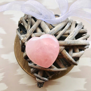 Love, Emotional Healing, Stress Relief, Unity - Small Rose Quartz Meditation Heart