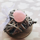 Love, Emotional Healing, Stress Relief, Unity - Small Rose Quartz Meditation Heart