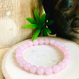 "LOVE, EMOTIONAL HEALING, STRESS RELIEF, UNITY" - Rose Quartz 8mm Beaded Bracelet