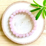 "LOVE, EMOTIONAL HEALING, STRESS RELIEF, UNITY" - Rose Quartz 8mm Beaded Bracelet