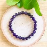 “PROTECTION, TRANQUILITY, CONTENTMENT”- Amethyst 8mm Beaded Bracelet