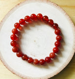 “CREATIVITY, COURAGE, SEXUALITY” - Red Carnelian 8mm Beaded Bracelet