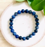 "STONE OF LOGIC, EFFICIENCY AND MINDFULNESS" - Sodalite 8mm Beaded Bracelet