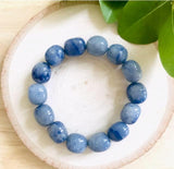 "THE STONE OF PEACE" - Blue Quartz Tumbled Stone Bracelet