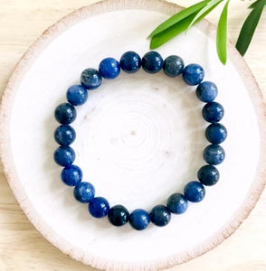 "STONE OF LOGIC, EFFICIENCY AND MINDFULNESS" - Sodalite 8mm Beaded Bracelet