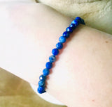 “INNER VISION, INNER POWER, MENTAL ORGANIZATION”  - Lapis Lazuli 4mm Faceted Bracelet