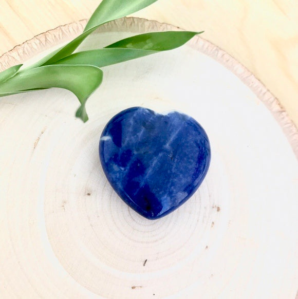 Stone of Logic, Efficiency and Mindfulness - Small Sodalite Meditation Heart