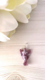 The Stone of Transition - Lepidolite Protection Angel Pendant