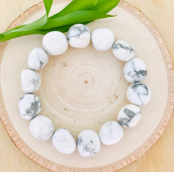 “THE STONE OF PATIENCE” - Howlite Tumbled Stone Bracelet