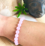 "LOVE, EMOTIONAL HEALING, STRESS RELIEF, UNITY" - Rose Quartz 8mm Beaded Bracelet