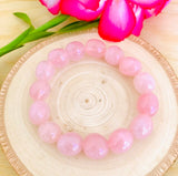 "LOVE, EMOTIONAL HEALING, STRESS RELIEF, UNITY"  - Rose Quartz Tumbled Stone Bracelet