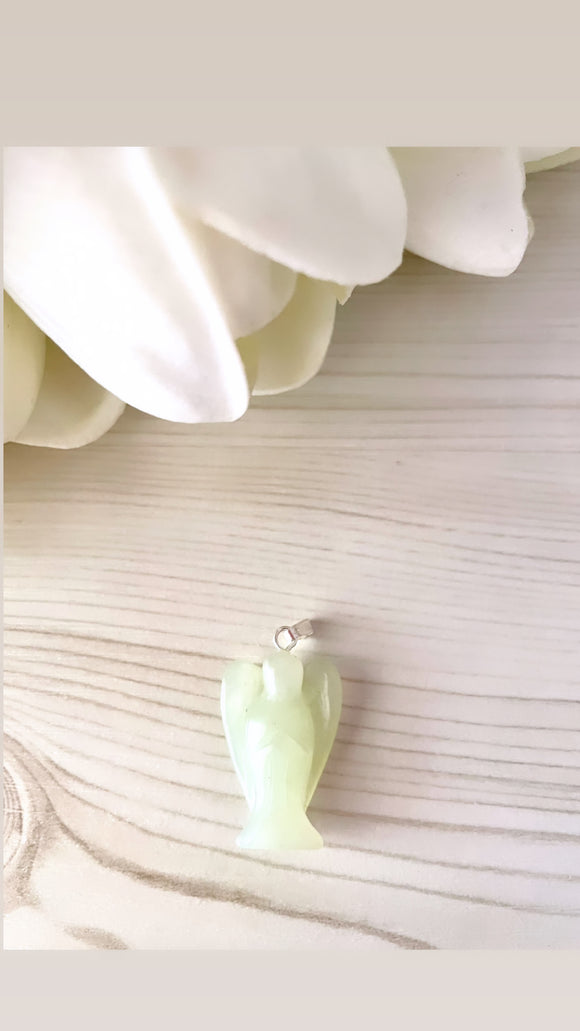 The Stone of Calm in the Midst of Storm - Jade Protection Angel Pendant