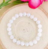 "INTUITION & EMOTIONAL VISION" - Moonstone White 8mm Beaded Bracelet