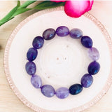 “PROTECTION, TRANQUILITY, CONTENTMENT” - Amethyst Tumbled Stone Bracelet