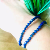 “INNER VISION, INNER POWER, MENTAL ORGANIZATION”  - Lapis Lazuli 4mm Faceted Bracelet