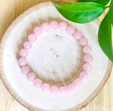 "LOVE, EMOTIONAL HEALING, STRESS RELIEF, UNITY" - Rose Quartz 8mm Beaded Bracelet