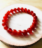 “CREATIVITY, COURAGE, SEXUALITY” - Red Carnelian 8mm Beaded Bracelet